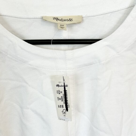 NWT Madewell White Puff-Sleeve Tee - Size: Extra Small - Picture 3 of 10